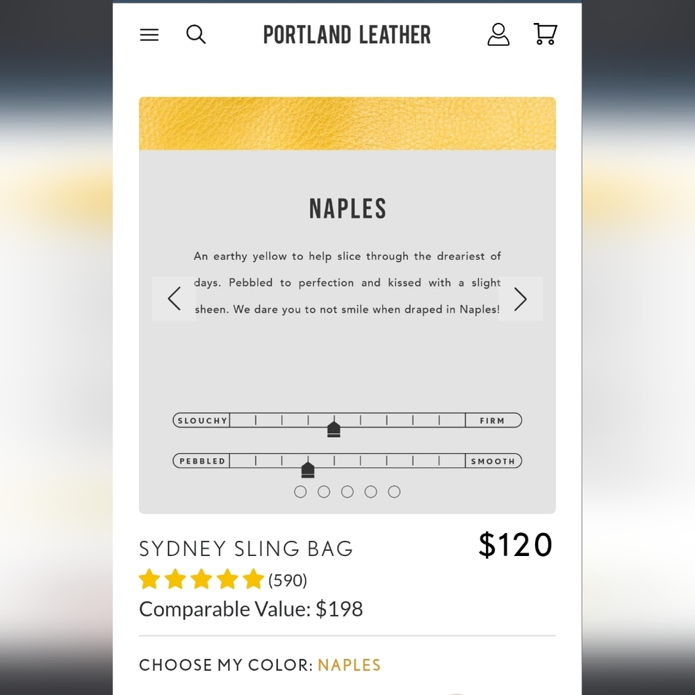 Portland Leather PLG Sydney Sling Bag Naples - Picture 4 of 9